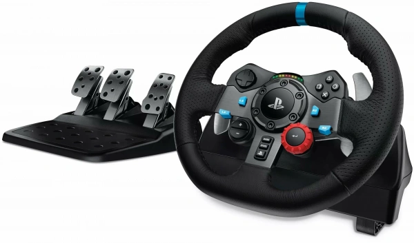 руль игровой logitech g driving force g29 для ps5, ps4, ps3 и пк, черный