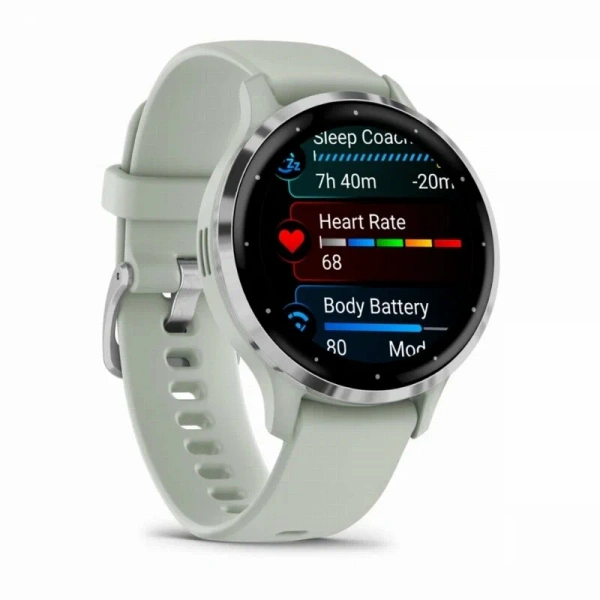 умные часы watch garmin venu 3s silver stainless sage grey 010-02785-51