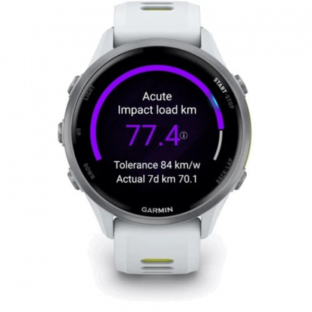 умные часы watch garmin forerunner 970 47mm titanium whitestone/yellow 010-02969-11