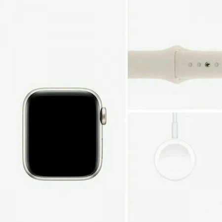 умные часы apple watch se 2 (2024) 44 s/m starlight sport band