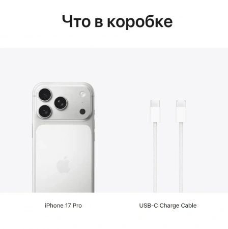 смартфон apple iphone 17 pro, 256 гб, "cеребристый" | silver (esim)