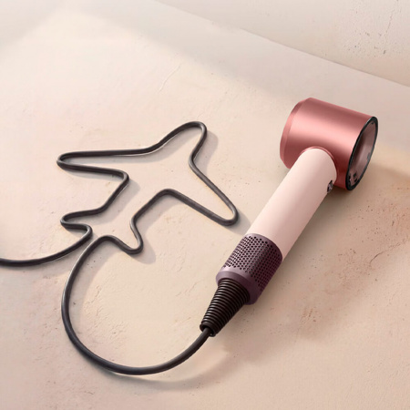 фен dyson travel hair dryer hd19, ceramic pink