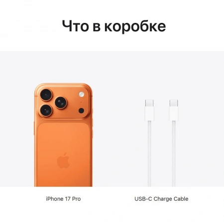 смартфон apple iphone 17 pro, 256 гб, cosmic orange (nano-sim + esim)
