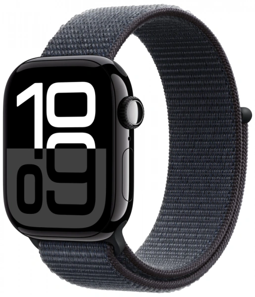 умные часы apple watch s10 46 mm jet black aluminum case sport loop