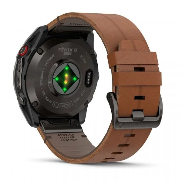 умные часы watch garmin fenix 8 pro 51mm amoled sapphire titanium carbon grey chestnut leather 010-03199-40 умные часы watch garmin fenix 8 pro 51mm amoled sapphire titanium carbon grey chestnut leather 010-03199-40