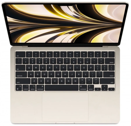 ноутбук apple macbook air 13 m2 16/256гб, starlight (mc7w4)