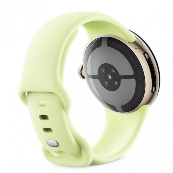 pixel watch 4 41 wi-fi polished champagne gold/lemongrass active band