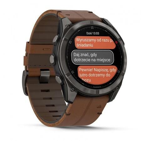 умные часы watch garmin fenix 8 pro 51mm amoled sapphire titanium carbon grey chestnut leather 010-03199-40