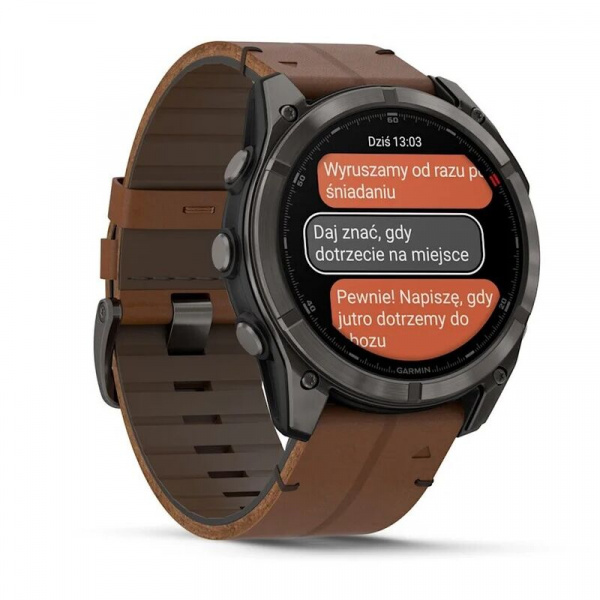 умные часы watch garmin fenix 8 pro 51mm amoled sapphire titanium carbon grey chestnut leather 010-03199-40 умные часы watch garmin fenix 8 pro 51mm amoled sapphire titanium carbon grey chestnut leather 010-03199-40