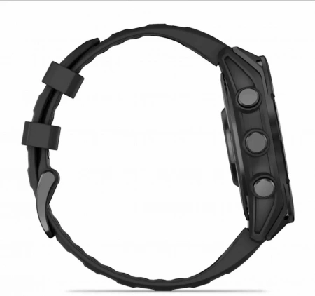 умные часы watch garmin fenix 8 43 amoled sapphire carbon gray dlc titanium with black silicone